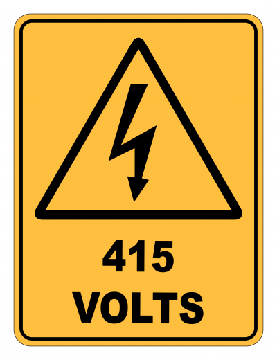 415 Volts Caution Safety Sign