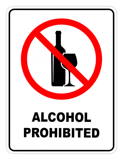 Alcohol Prohibited Safety Sign