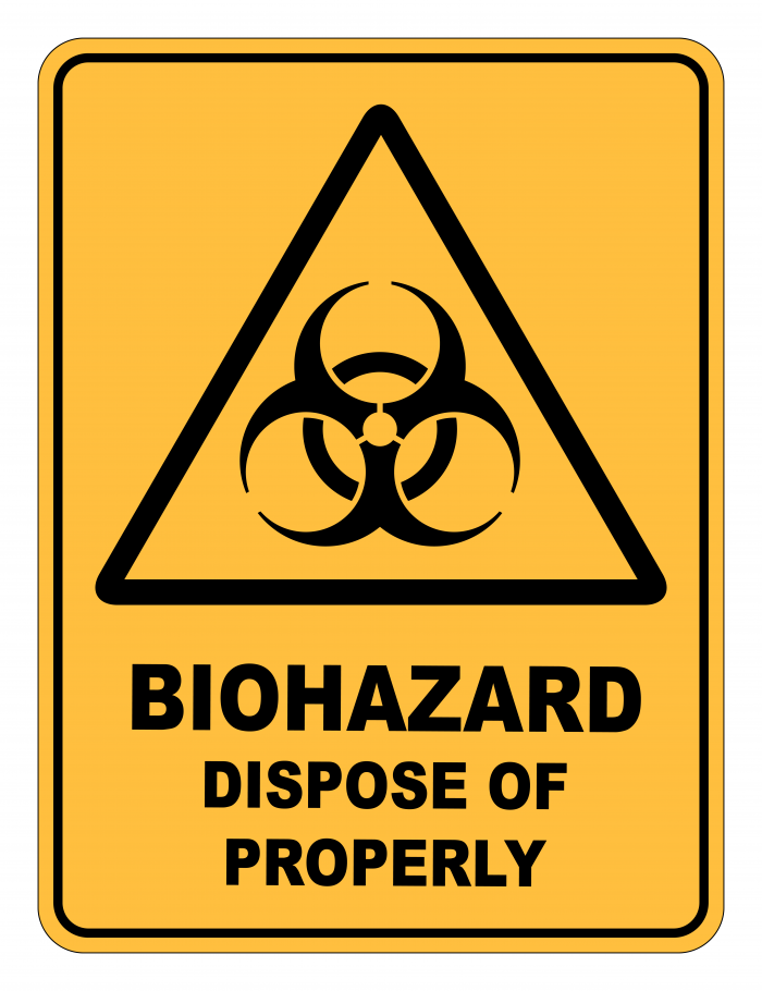 Biohazard Dispose Of Properly Caution Safety Sign