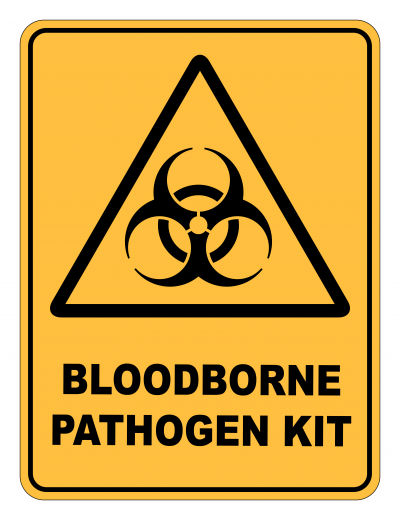 Bloodborne Pathogen Kit Caution Safety Sign