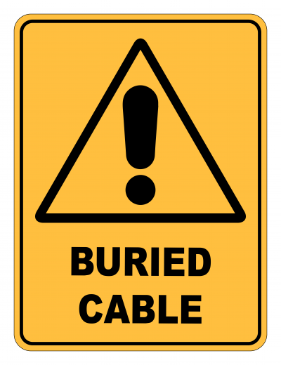 Buried Cable Caution Safety Sign