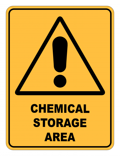 Chemical Storage Area Caution Safety Sign