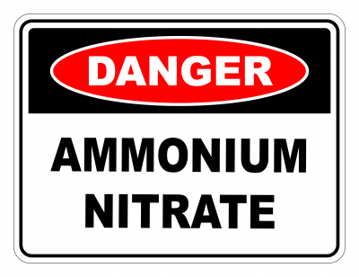 Danger Ammonium Nitrate Safety Sign