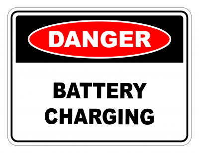 Danger Battery Charging Safety Sign