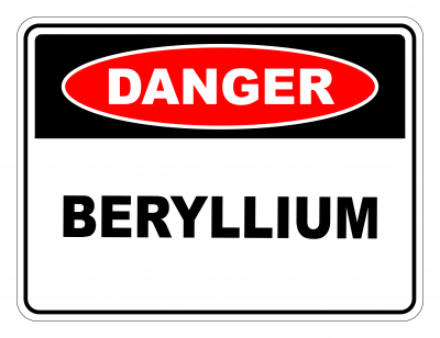 Danger Beryllium Safety Sign