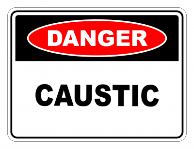 Danger Caustic Safety Sign