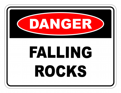 Danger Falling Rocks Safety Sign