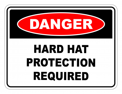 Danger Hard Hat Protection Required Safety Sign