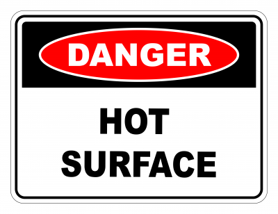 Danger Hot Surface Safety Sign