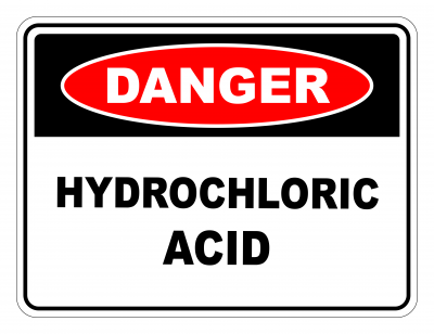 Danger Hyrdochloric Acid Safety Sign