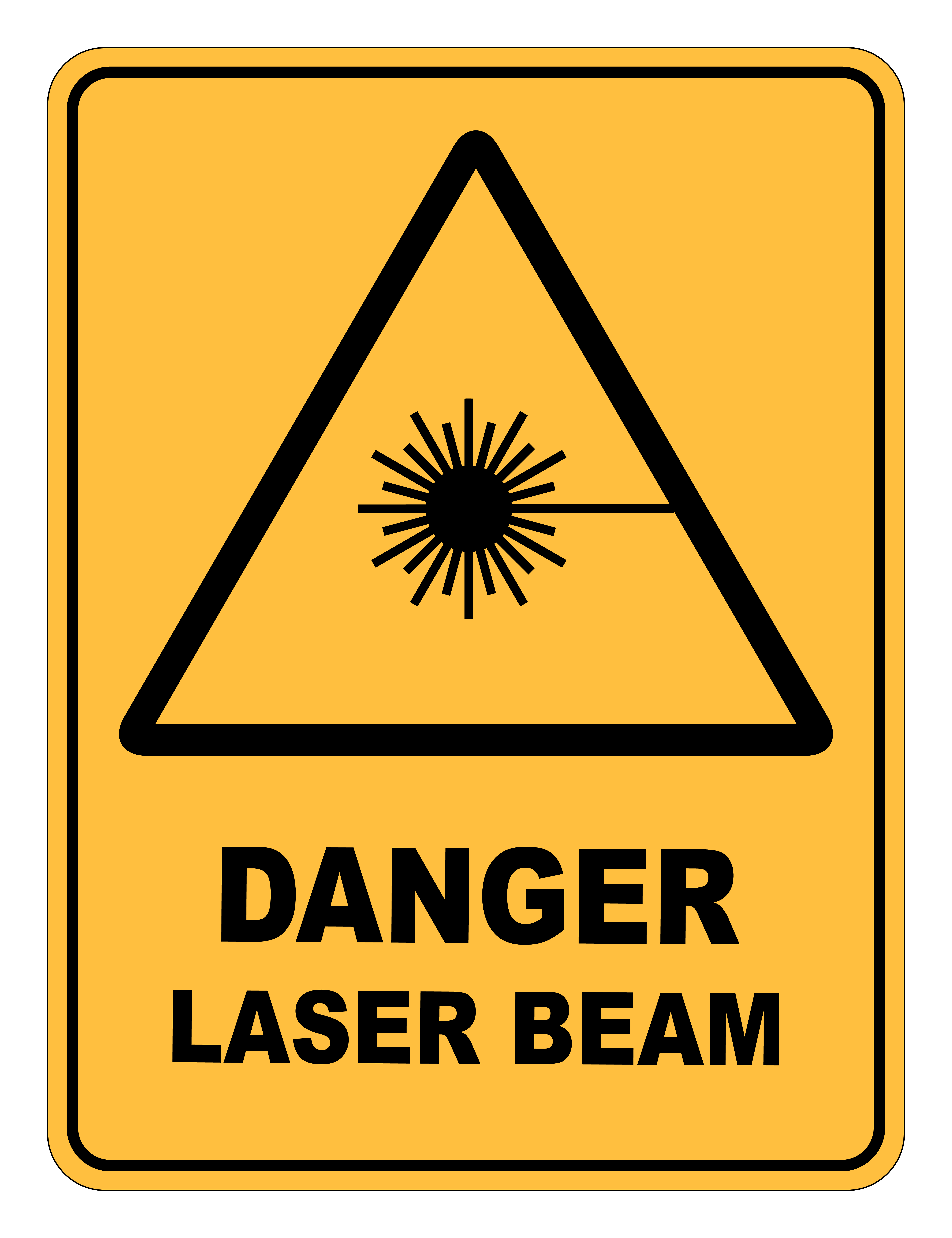 incompleto como eso Colector Danger Laser Beam Warning Safety Sign - The Safety & Civil Supply Co.