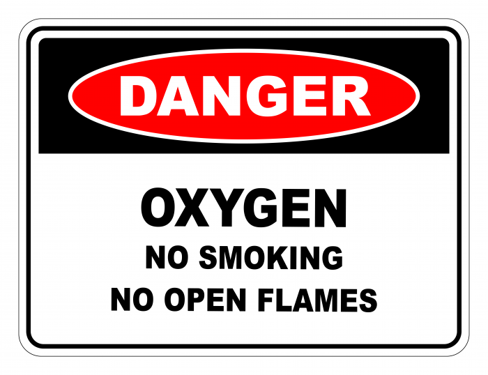 Danger Oxygen No Smoking No Open Flames Safety Sign