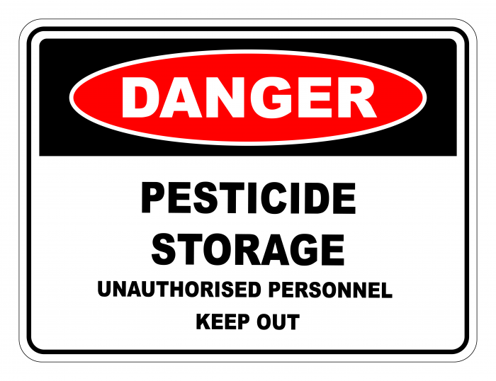 Danger Pesticide Storage Unauthorised Personnel Keep Out Safety Sign