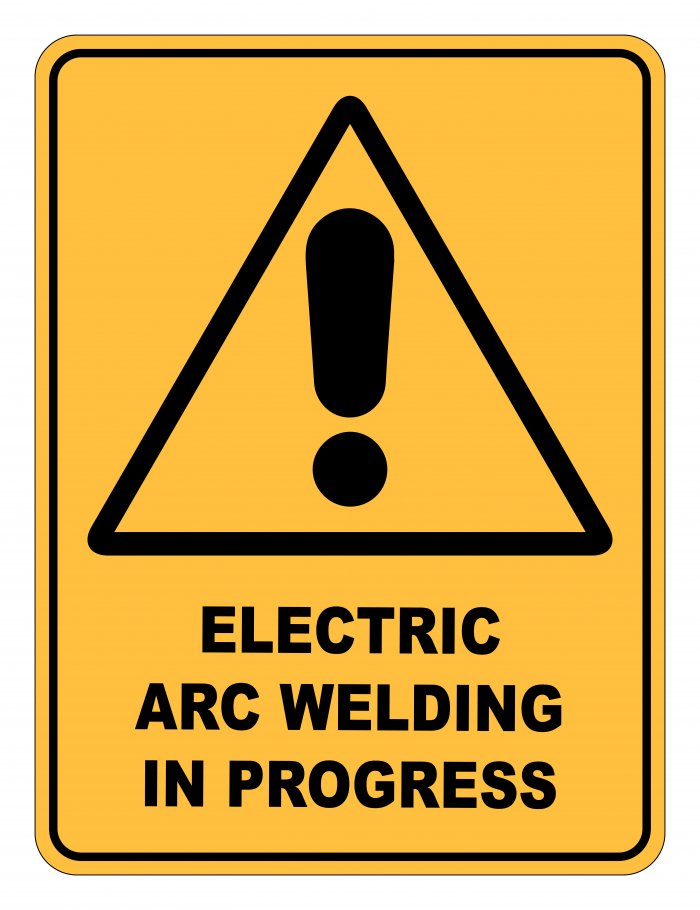 Electric Arc Welding In Progress Caution Safety Sign