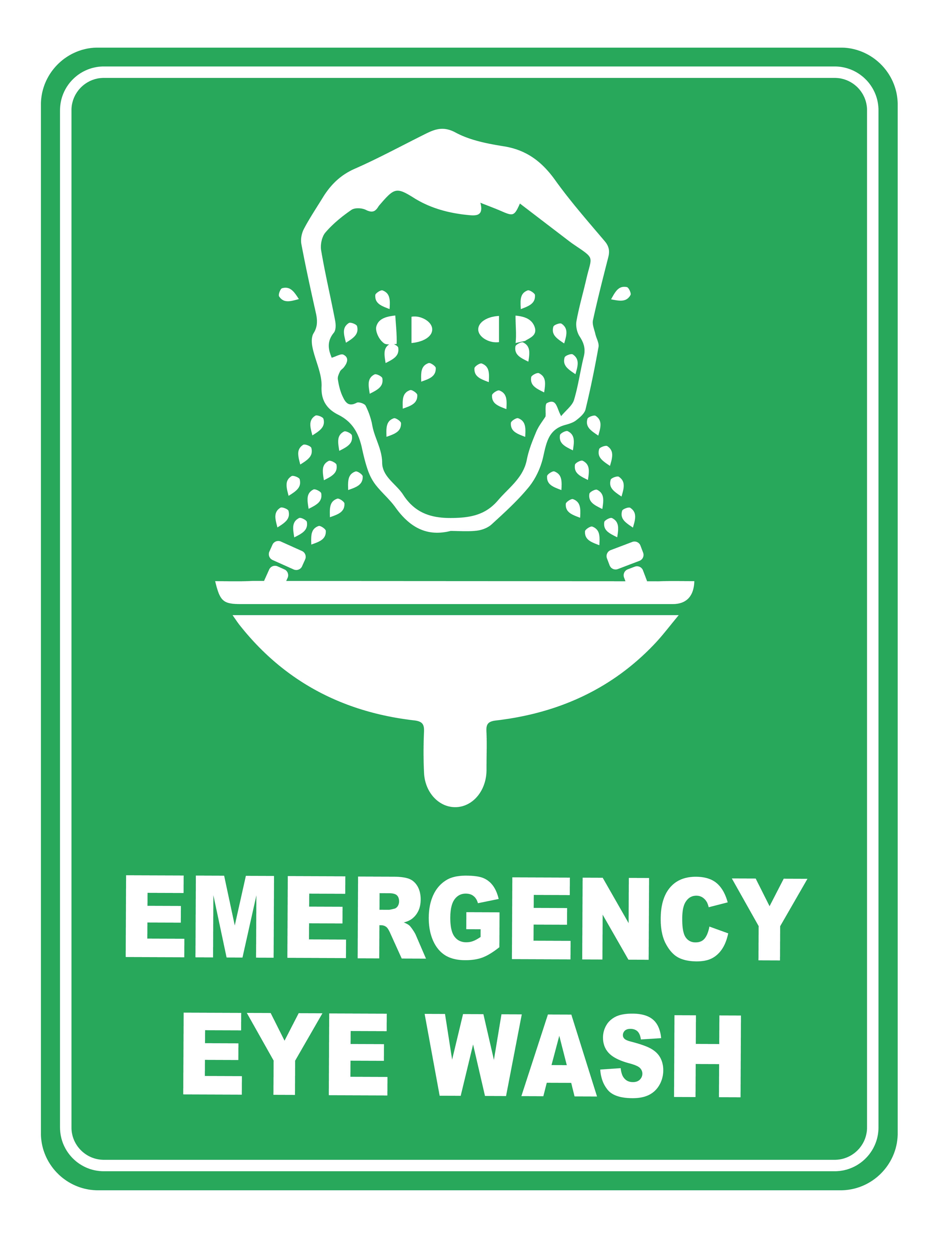 Emergency Eye Wash Emergency Safety Sign - The Safety & Civil