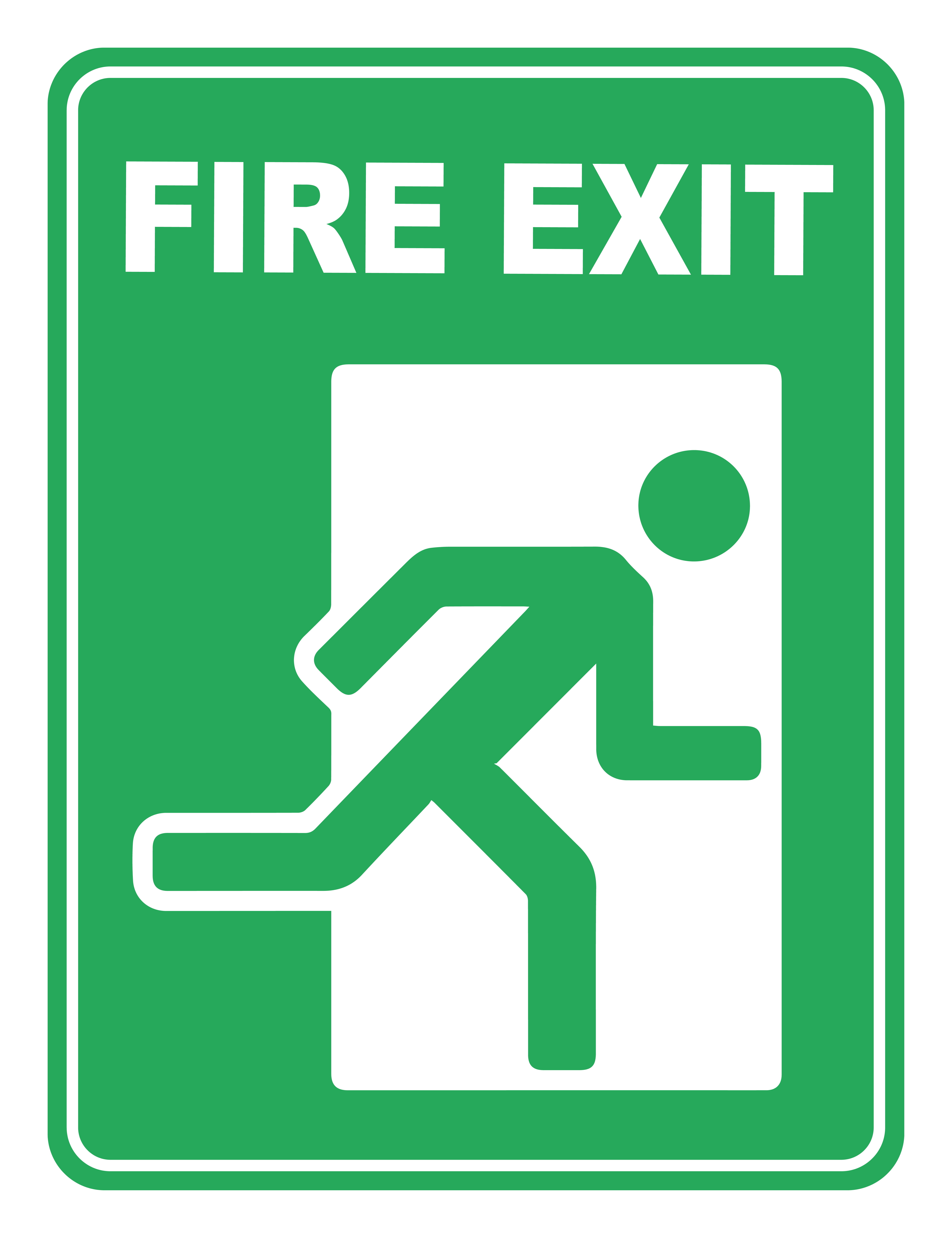 Fire Exit Running Man FiSign Safety Signs Australian Made Quality Printed Sign 