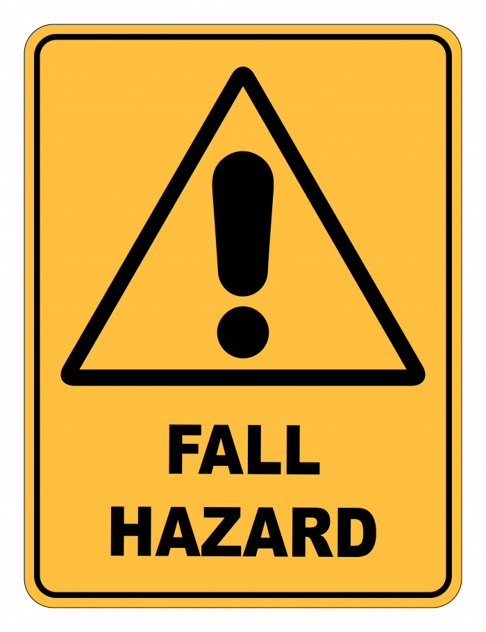 Fall Hazard Caution Safety Sign