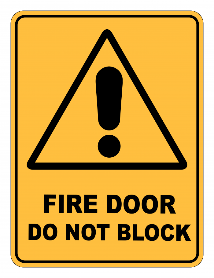 Fire Door Do Not Block Caution Safety Sign