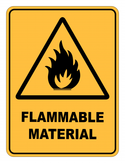 Flammable Material Caution Safety Sign