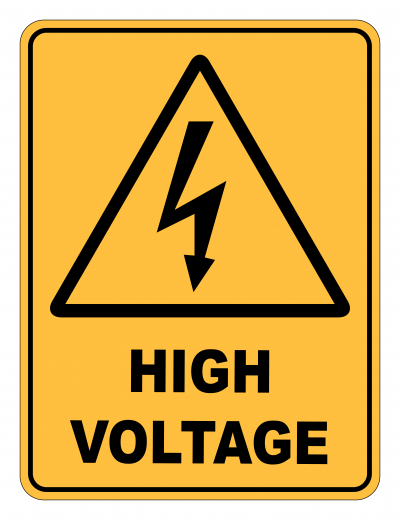 High Voltage Caution Safety Sign