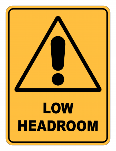 Low Headroom Caution Safety Sign