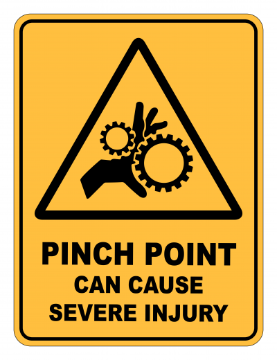 Pinch Point Can Cause Severage Injury Caution Safety Sign