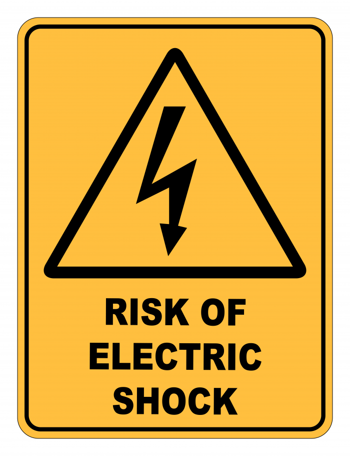 Risk Of Electric Shock Caution Safety Sign