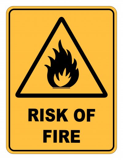 Risk Of Fire Caution Safety Sign