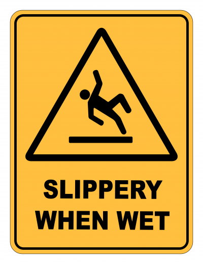 Slippery When Wet Symbol Caution Safety Sign