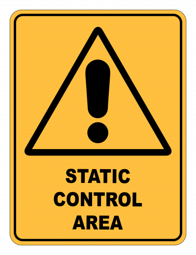 Static Control Area Caution Safety Sign
