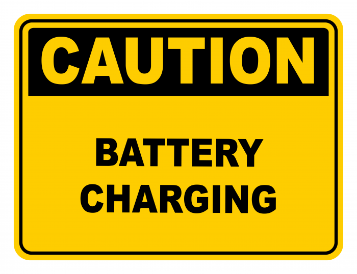 Battery Charging Warning Caution Safety Sign