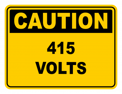 415 Volts Warning Caution Safety Sign