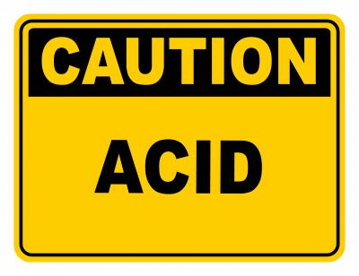 Acid Warning Caution Safety Sign