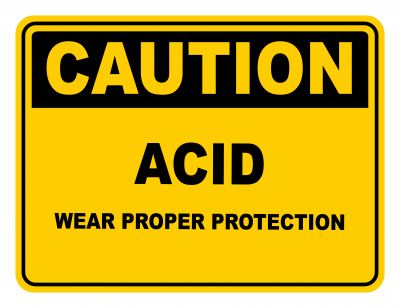 Acid Wear Proper Protection Warning Caution Safety Sign