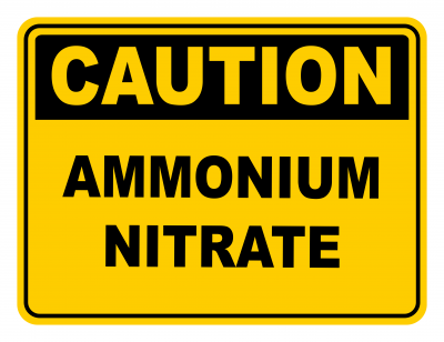 Ammonium Nitrate Warning Caution Safety Sign