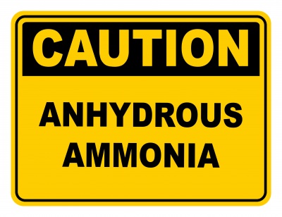 Anhydrous Ammonia Warning Caution Safety Sign
