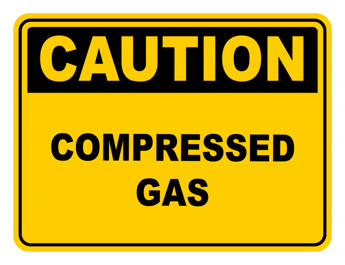 Compressed Gas Warning Caution Safety Sign