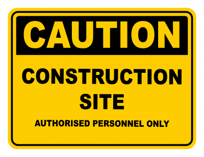 Construction Site Authorised Personnel Only Warning Caution Safety Sign