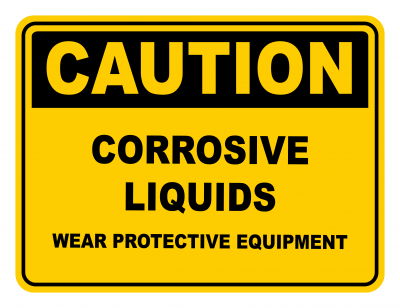 Corrosive Liquids Wear Protective Equipment Warning Caution Safety Sign