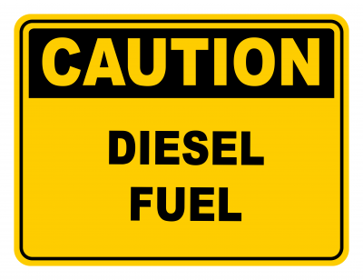 Diesel Fueld Warning Caution Safety Sign