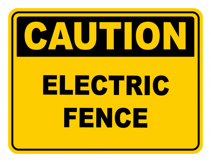 Electric Fence Warning Caution Safety Sign