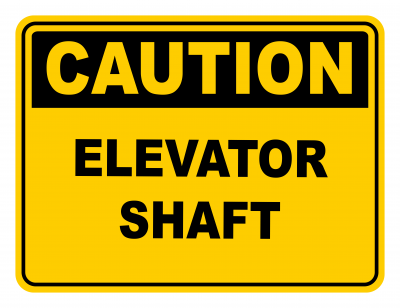 Elevator Shaft Warning Caution Safety Sign