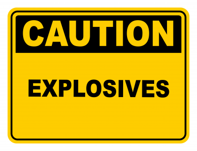 Explosives Warning Caution Safety Sign