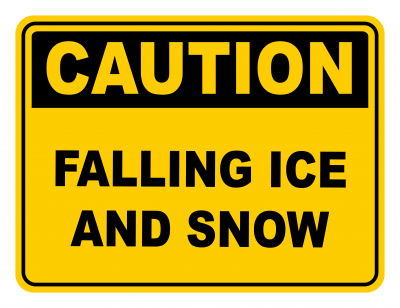Faling Ice and Snow Warning Caution Safety Sign