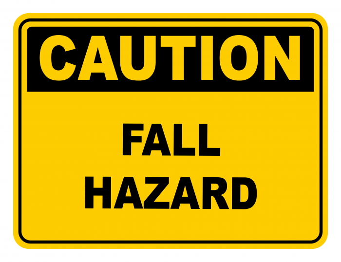 Fall Hazard Warning Caution Safety Sign