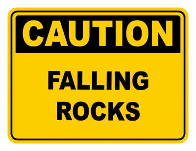 Falling Rocks Warning Caution Safety Sign