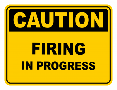 Firing In Progress Warning Caution Safety Sign