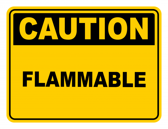 Flammable Warning Caution Safety Sign
