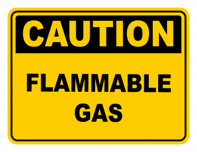 Flammable Gas Warning Caution Safety Sign
