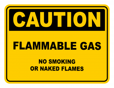 Flammable Gas e Warning Caution Safety Sign